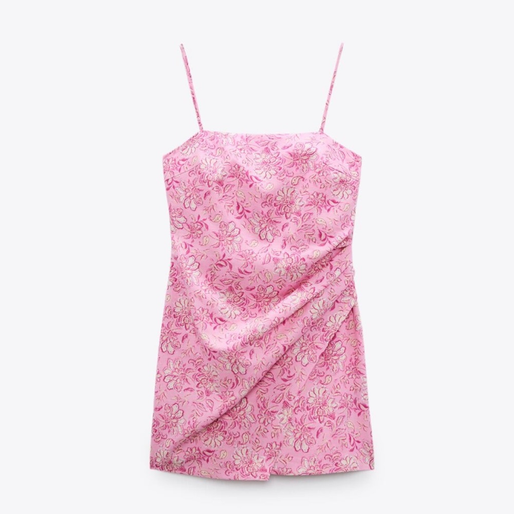 Zara pink floral dress
